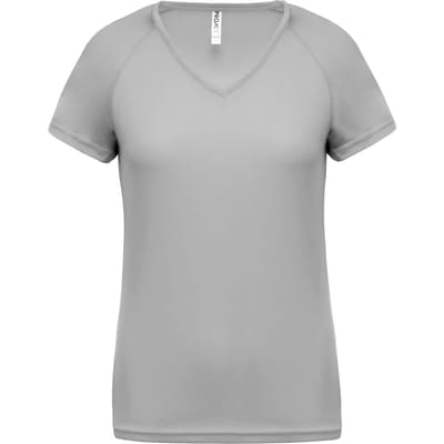 PROACT® Dames sport-t-shirt V-hals PA477 - Fine Grey - S