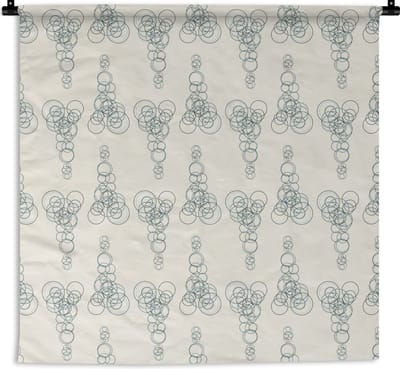 Wandkleed - Wanddoek - Cirkel - Patronen - Abstract - 180x180 cm - Wandtapijt