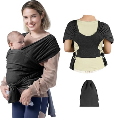 Baby Draagzak - Draagdoek Newborn - Baby Comfort - Ergonomisch Ontwerp - Tot 22 kg - Zwart