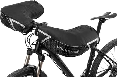 ROCKBROS Handwarmers voor Fietsen, Motorfietsen, Scooters - Fietshandschoenen - Gevoerd - Winddicht - Waterafstotend - Reflecterend - Zwart
