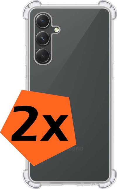 Hoes - 2 Stuks - Geschikt voor Samsung Galaxy A14 - Sterk & Shockproof - Siliconen Case - Back Cover - Telefoon Hoesje Shock Proof - Transparant