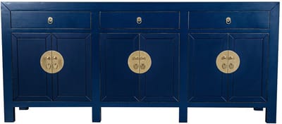Fine Asianliving Chinese Dressoir Blauw Midnight Blue - Orientique Collection B190xD40xH85cm Chinese Meubels Oosterse Kast