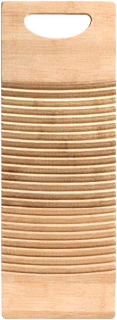 Houten Wasplank - Wasbord Handwas - Kleding Reinigen - Golfpatroon Ontwerp - 40x15x1.5 cm - Natuurlijk Hout