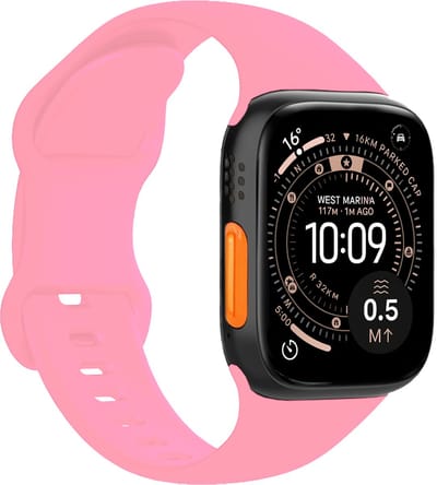 Horloge Band Geschikt voor Apple Watch Ultra 1, 2, 3 (49 mm) Bandje Siliconen Verstelbaar - Roze