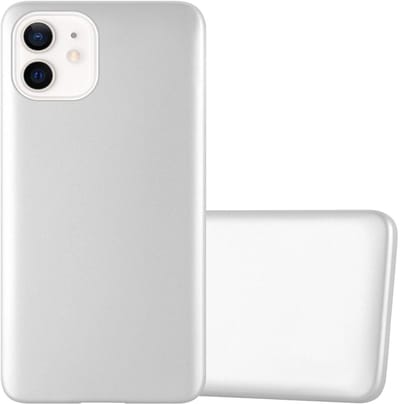 Cadorabo Hoesje geschikt voor Apple iPhone 12 MINI in METALLIC ZILVER - Beschermhoes gemaakt van flexibel TPU silicone Case Cover