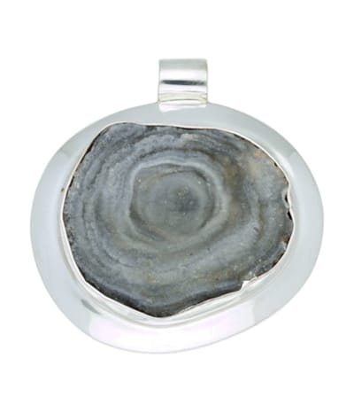 Zilveren Chalcedoonroos edelsteen vrije vorm XL hanger