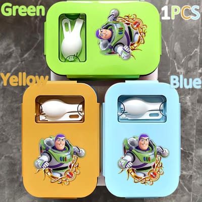 Lunchbox 1000ML Toy Story Bento Lunchbox Voedseldoos Blauw Ingepakte Doos Sheriff Woody Pride Buzz Lightyear Kinderen Gttf Green 1PCS