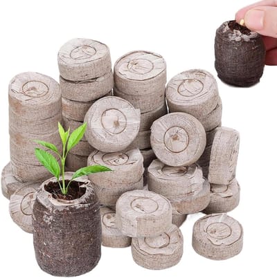 Grondpellets - Zaailing Peulen - Planten Kweken - Sterke Wortelbasis - 50 Stuks - Bruin
