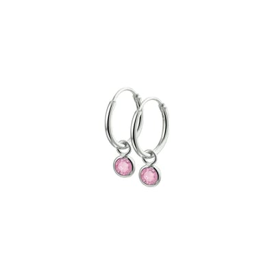 Zilver Gerhodineerd Oorringen met hangers Zirkonia 1327442