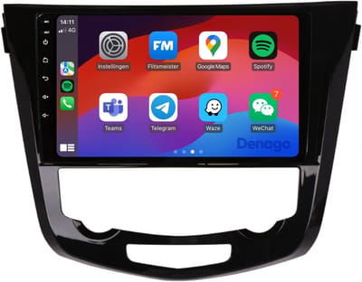 CarPlay autoradio geschikt voor Nissan Qashqai 2014 t/m 2021 | 10 inch | Android 13 | Draadloos Apple CarPlay & Android Auto | 2GB + 32GB | QuadCore processor | Denago DNG-A106 | 2025 model | 2014 2015 2016 2017 2018 2019 2020 2021 | Bluetooth & Wifi