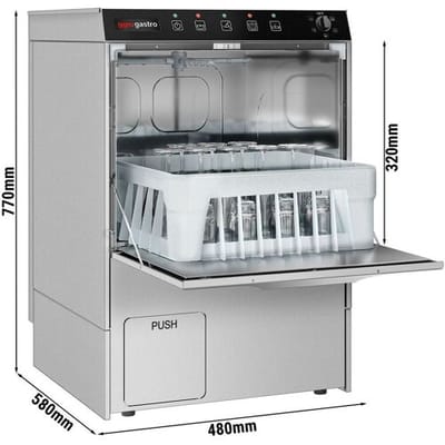 GGM Gastro Gläserspülmaschine - Manuell - 5 kW - mit Reiniger-, Klarspüler- & Laugenpumpe