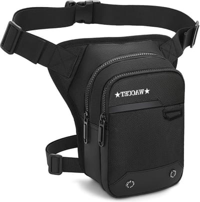 Waterdichte tactische beenzak voor mannen en vrouwen - multifunctioneel voor fietsen wandelen vissen klimmen - Zwart 15 x 9 x 24 cm