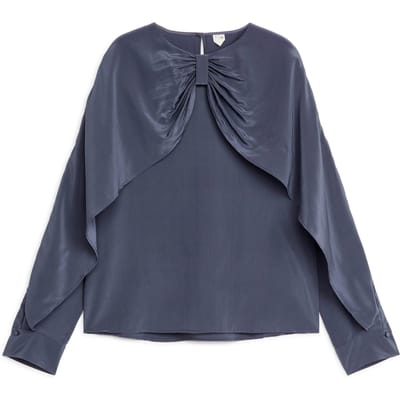 ARKET Herta Cape Top Blue Maat: 34 | Longsleeves Outlet | Dames | Blauw