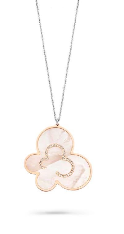 Orphelia 'Luna' Dames 925 Sterling Zilveren Ketting met Hanger - Zilver/Roze ZK-7166