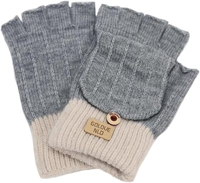 Stijlvolle vingerloze winterhandschoenen voor dames - met vingerbeschermers - effen unisex warme studentenhandschoenen