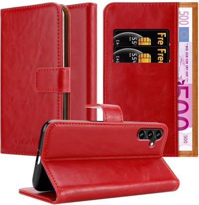 Cadorabo Hoesje geschikt voor Samsung Galaxy A13 5G in WIJN ROOD - Beschermhoes met magnetische sluiting, standfunctie en kaartvakje Book Case Cover Etui