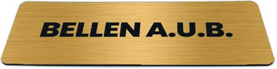 Deurbordje Goud-look met tekst bellen a.u.b. - Formaat 150 x 50 mm x 1,6 mm - Zelfklevend | Luxe uitstraling | Geborstelde Gouden toplaag | Gratis Verzending | Decoporta