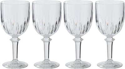 J-Line wijnglas Acryl - kunststof - transparant - doos van 4