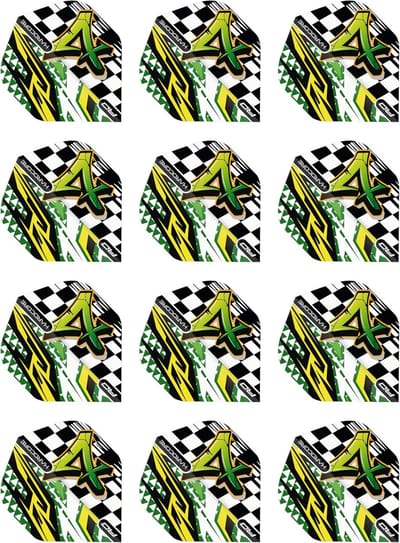 Dartpijlen Flights Set - 12 Stuks (4 Sets) - Zwart, Wit & Groen