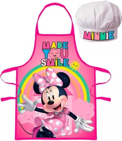 Minnie Mouse schort met koks muts 3-8 jaar Smile.