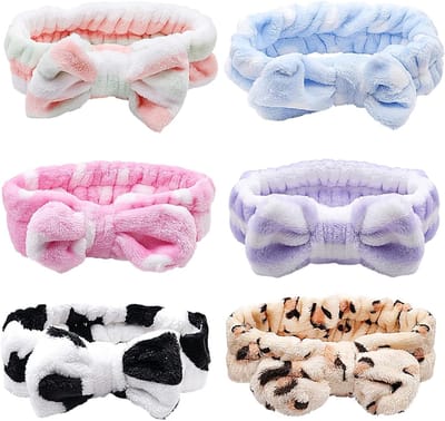 Set van 6 Elastische Hoofdbanden voor Make-up, Huidverzorging en Sportactiviteiten zoals Yoga en Douchen