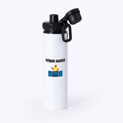 Hacebo® - dj met eigen naam waterfles met draaidop zwart - Dj - muziek liefhebbers - disc jockey - vinyl - verjaardag - cadeau - kado - water fles - 850ML