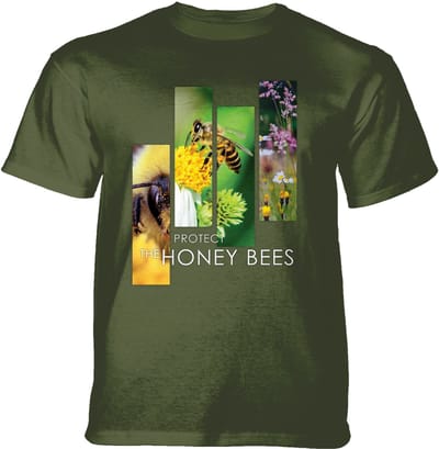 T-shirt Protect Bee Split Portrait Green S