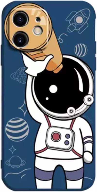 Smartphonica iPhone 12 Mini hoesje TPU met astronaut opdruk - blauw geschikt voor iPhone 12 Mini