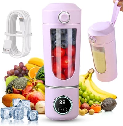 QORA® Milkshake Machine - Milkshake Maker - Smoothie Maker - Lila - 9cm x 11cm x 26cm