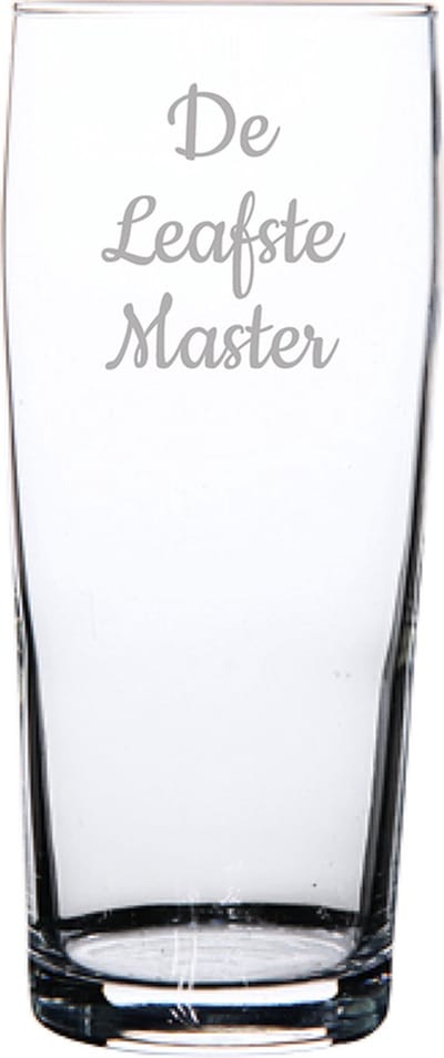 Gegraveerde bierfluitje 19cl De Leafste Master