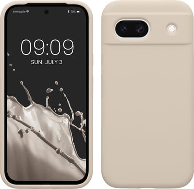 kwmobile telefoonhoesje geschikt voor Google Pixel 8a - Hoesje met siliconen coating - Smartphone case in mat crème