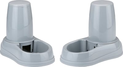 maxxpro Automatische Voerbak Kat en Waterbak Hond - Voerautomaat Kat en Hond 2 x 1.4L - Drinkbak Hond - Voerdispenser Kat - Makkelijk Schoonmaken en Meenemen - Kunststof - Grijs