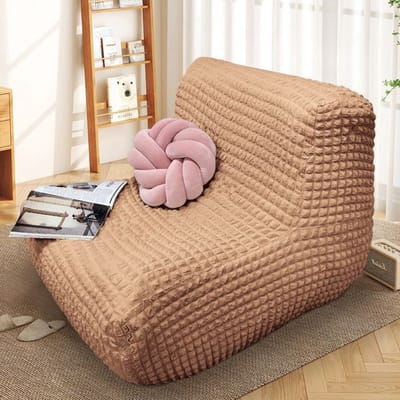 Nordische Tatami Enkele Bankhoes Fauteuil Stofhoes Seersucker Volledig Universele Ligstoel Stoelhoes voor Thuis 1pc 90-110cm