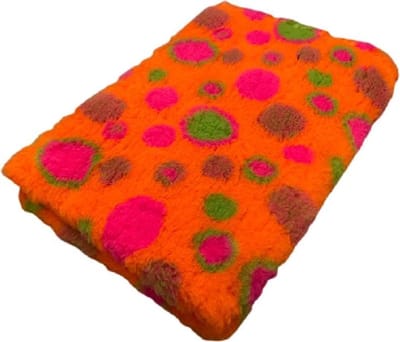 Vetbed - Dierenmat - Dierenkleed - Hondenkleed - Circles Oranje Groen Fuchsia - latex anti-slip 150 x 100 cm - Machine wasbaar