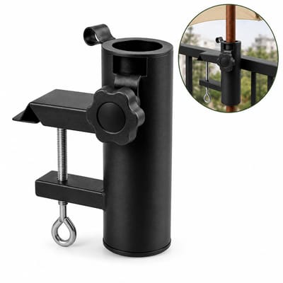 Parasolhouder Balkon – Metalen Balkonklem voor Parasol – Geschikt tot Ø38 mm – Verstelbaar – Antraciet