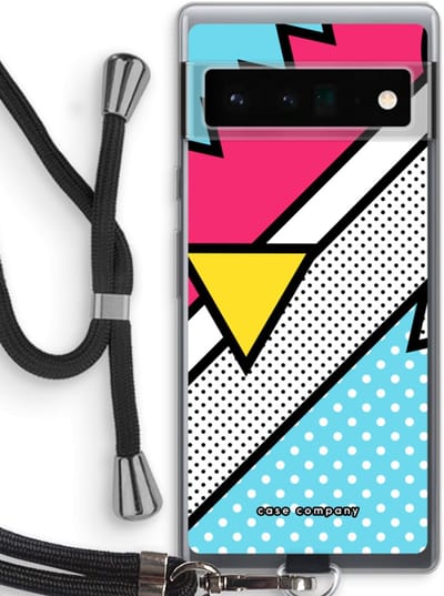 Case Company® - Hoesje met koord geschikt voor Google Pixel 6 Pro hoesje met Koord - Pop Art #3 - Telefoonhoesje met Zwart Koord - Bescherming aan alle Kanten en Over de Schermrand