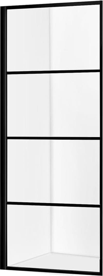 Diamond Line Finn - Inloopdouche / Douchewand - 90x200 - Mat Zwart Profiel - Helder Glas - 8mm Veiligheidsglas