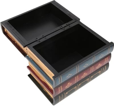 Jhubersproducts - Decoratieve Boek Opbergdoos - Vintage Houten Doos