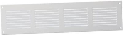 Ventilatierooster 400x100mm met Insectenhor - Staal, Wit - Ventilatie Toepassingen