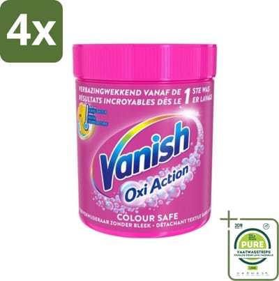Vanish Oxi Action - Veilige Kleur - Vlekkenverwijderaar Poeder - Zonder Bleek - Gekleurde Was - 550 Gram - Voordeelverpakking - 4 stuks - Vlekkenverwijderaar - Kleurveilig