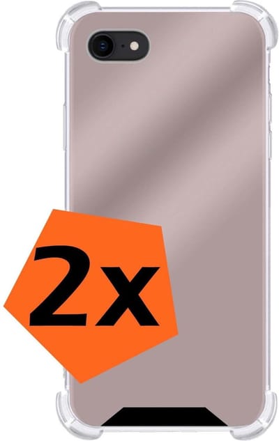 Hoes - 2 Stuks - Geschikt voor Apple iPhone 7 - Sterk & Shockproof - Siliconen Case - Back Cover - Telefoon Hoesje Shock Proof - Rosé goud