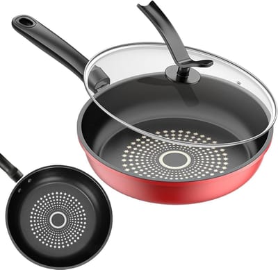 Pan voor eieren - Omeletpan met deksel - Ontbijt bereiden - Duurzame anti-aanbaklaag - 26 cm - Zwart