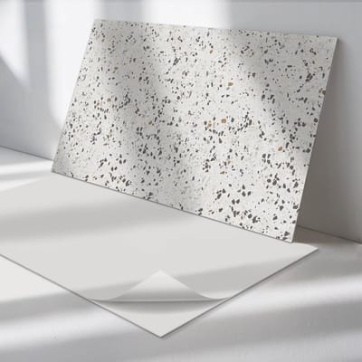 Wallfluent Vinyl Wandpaneel - Patroon met kleine steentjes Zelfklevende Wandbekleding - 100 cm x 50 cm - Grijs Vinyl Wandpaneel - 1 stuk - Rechthoekig Wandbekleding Vinyl - Texturen Wandpaneel - Wandpaneel PVC - Wandpaneel Keuken en Badkamer