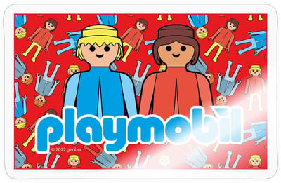 Playmobil Logo En Klassieke Figuren Sticker maat S (10 x 10 cm)