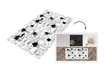 Keukenloper - Loper keuken - Patronen - Bomen - Huis - 120x60 cm - Keukenloper vinyl