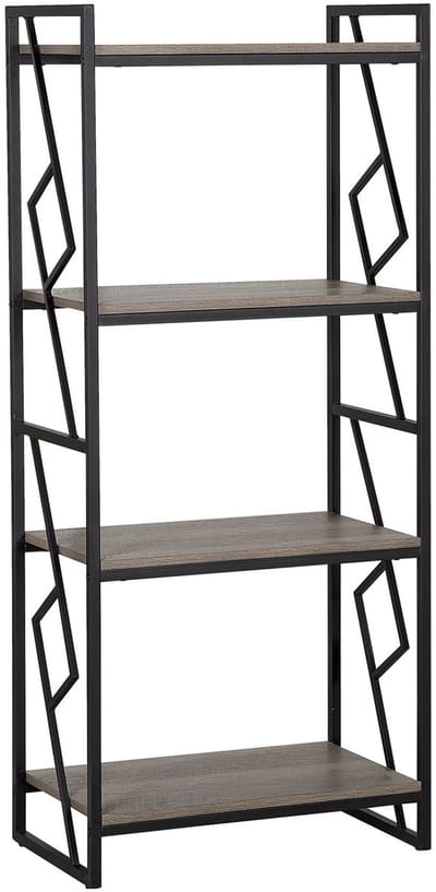 FORRES - Boekenkast - 4 planken - Donkere houtkleur - Spaanplaat