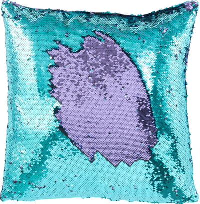 J-Line kussen Omkeerbaar Sequin - textiel - blauw/paars
