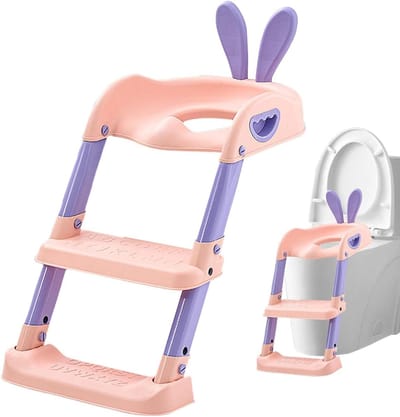 Kinder toiletbril - Potje trainer - Zindelijkheidstraining - Opvouwbaar ontwerp - 413 x 382 cm - Roze