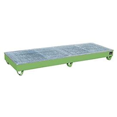 BAUER AW-4/B/PE opvangbak met rooster, 218 l, B 2415 x D 815 x H 255 mm, groen