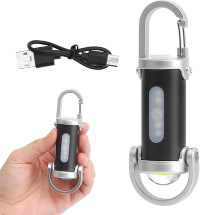 Mini-zaklamp, sleutelhanger, superheldere led, oplaadbaar, waterdicht, 7 modi, met USB-kabel, voor huishouden, auto, outdoor, reizen, camping, werk